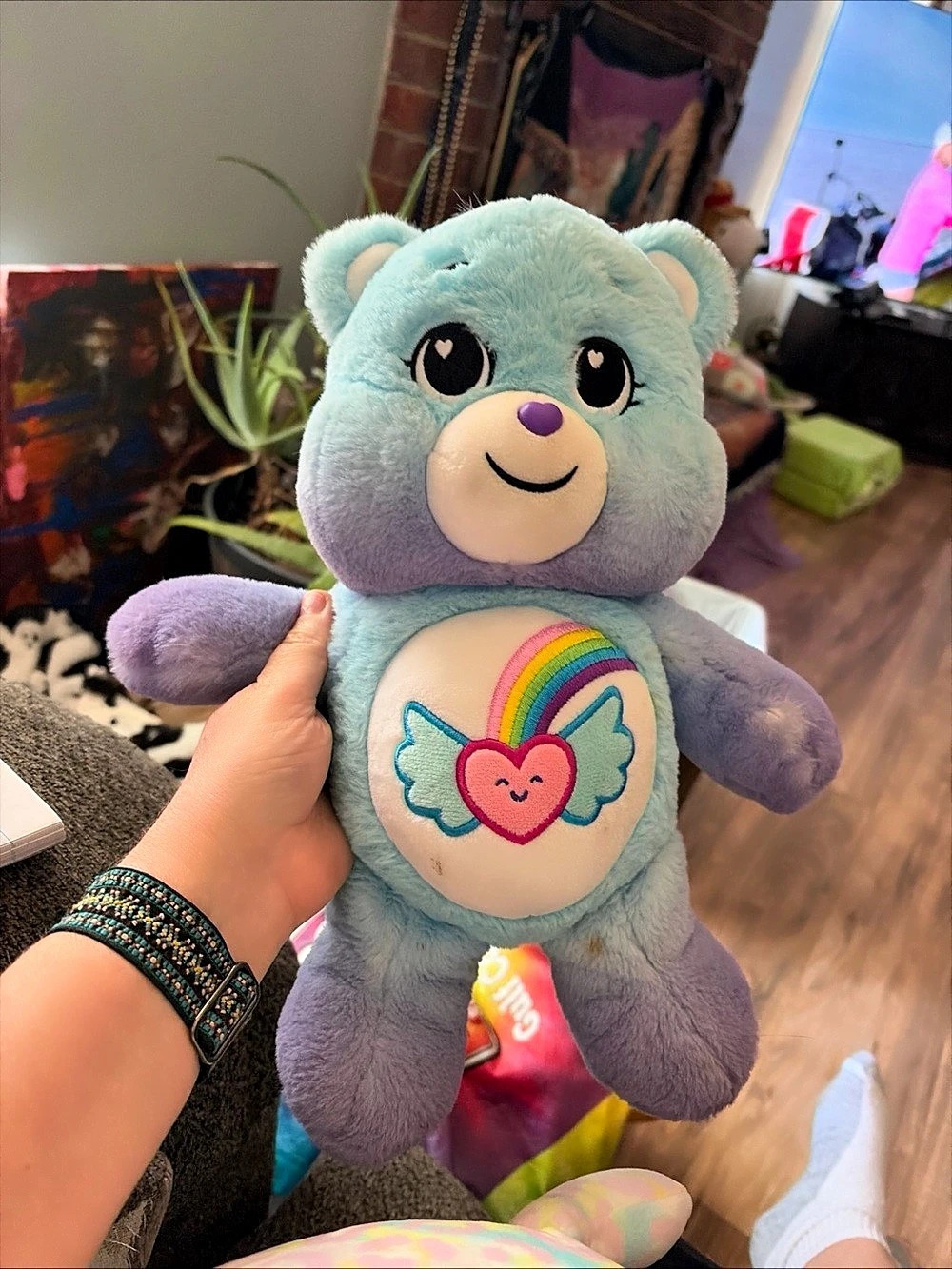 Care Bears Dream Bright Bear Stuffed Animal Blue & Purple